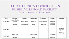 Russellville Road Aquatics Schedule