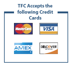 TFC Accepts Visa, Mastercard, American Express and Discover!